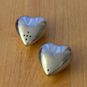 Artisan Sculptural Heart-Shaped Salt & Pepper Shaker Set